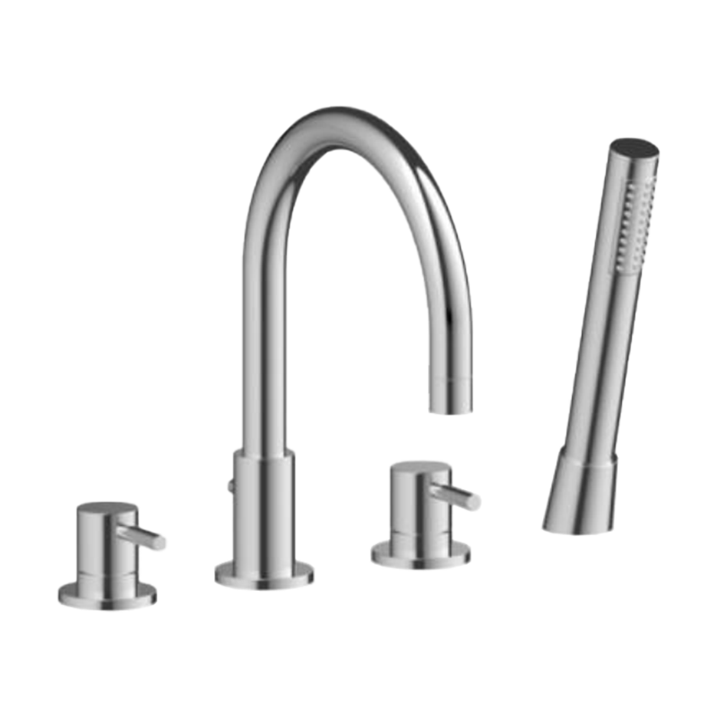 T7121 4 Tap Hole Bath Shower Mixer Tapered Water Faucet