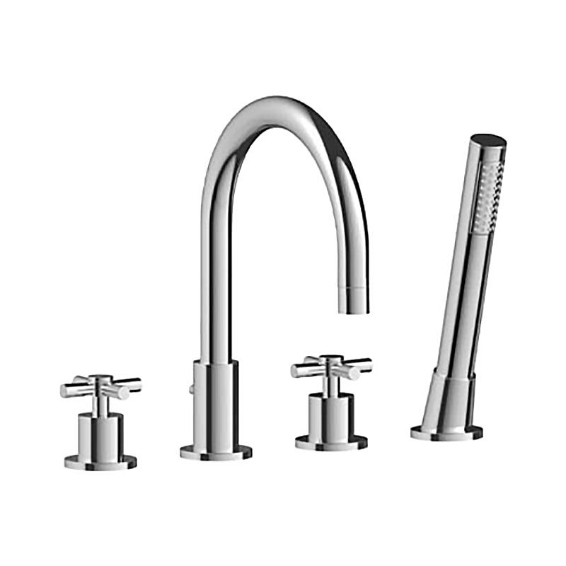 T7211 4 Tap Hole Bath Shower Mixer Tapered Water Faucet