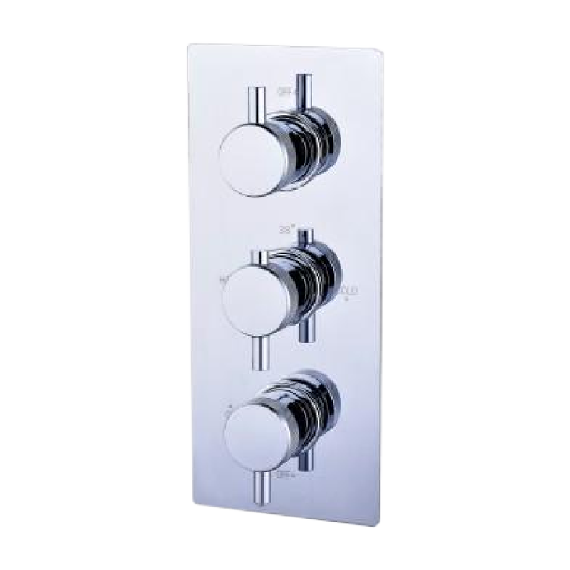 T46222 Triple Concealed Thermostatic Shower Valve ( Knurled Handle） Thermostatic Shower Valve and Shower Kit