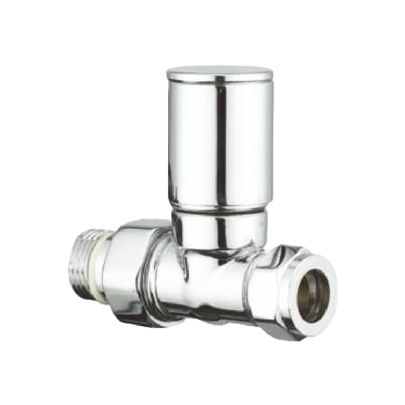 What is the role of angled radiator valves in a heating system?